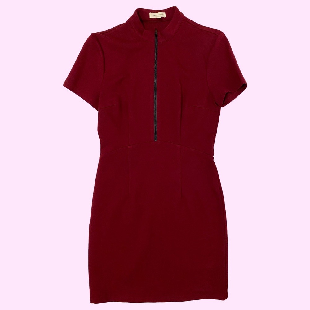 Silence + Noise Ponte Zip-Front Bodycon Mini Dress